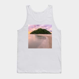 Tropical island and paradise beach at sunset Tank Top